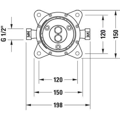 Duravit Universal élément de base mitigeur de bain 1 gr encastré 150x160x150mm blanc