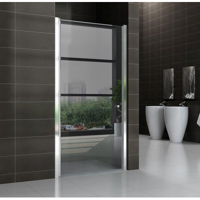 Wiesbaden Between Porte de niche 1000 x 2000 x 8 mm verre clair nano chrome