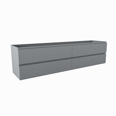 Mondiaz HAY wastafelonderkast - 200x45x50cm - 4 lades - uitsparing links en rechts - softclose - Plata