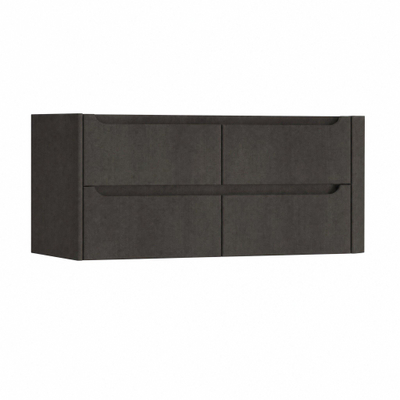 H&R Badmeubelen Juice Wastafelonderkast - 120x45x50cm - rechterhoek afgerond - 4 lades - geïntegreerde greep - basalt