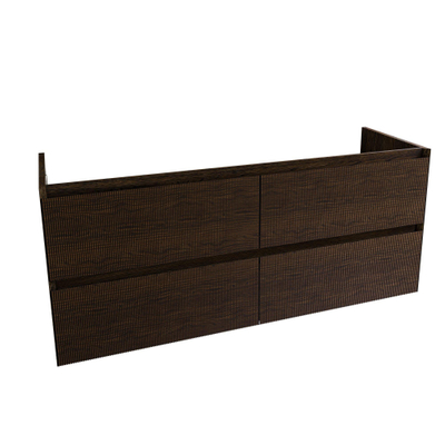 Saniclass Holz Atelier Badkamermeubelset - 140x45x60cm - keramische wastafel wit - 2 wasbakken - 2 kraangaten - 4 lades - Charcoal