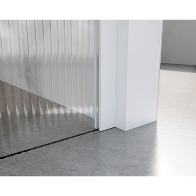 FortiFura Galeria Douche à l'italienne - 100x200cm - verre nervuré - Blanc mat