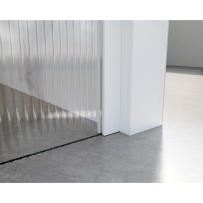 Fortifura Galeria Douche à l'italienne - 70x200cm - verre nervuré - Blanc mat