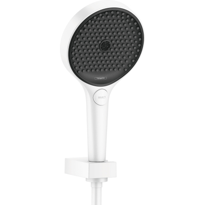 Hansgrohe Rainfinity ensemble de douche avec PowderRain 130 3 jets douchette avec support mural avec flexible de douche 125cm mat blanc