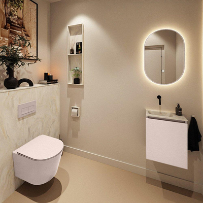 MONDIAZ TURE-DLUX 40cm toiletmeubel Rosee. EDEN wastafel Ostra positie links. Zonder kraangat.