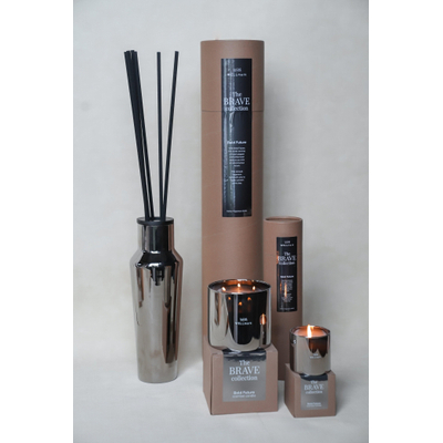 Wellmark Brave collection Bougie parfumée - grande - argent métallique