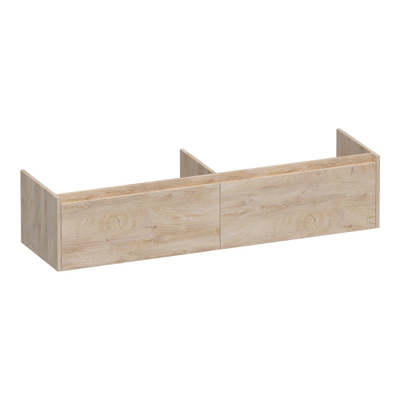 BRAUER Embrace wastafelonderkast - 159.8x35x45.5cm - 2 softclose lades - greeploos - 2 sifon uitsparingen - Forest Wheat