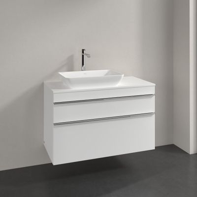 Villeroy & Boch Venticello Meuble sous lavabo 95.7x50.2x60.6cm avec 2 tiroirs pour lavabo à poser gauche blanc brillant