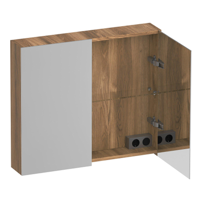BRAUER Impress armoire de toilette - 80x70x15cm - sans éclairage - 2 portes miroir double face - Honey