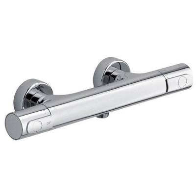 Plieger Swizz Glijstangset - 75cm - met slang - ronde handdouche - 3 standen - Milano douchekraan - thermostatisch - chroom