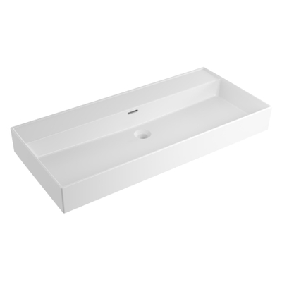 Saniclass Legend Meuble Lavabo - 101x47x13cm - avec trop-plein - 1 vasque - 0 trous de robinet - céramique - blanc brillant
