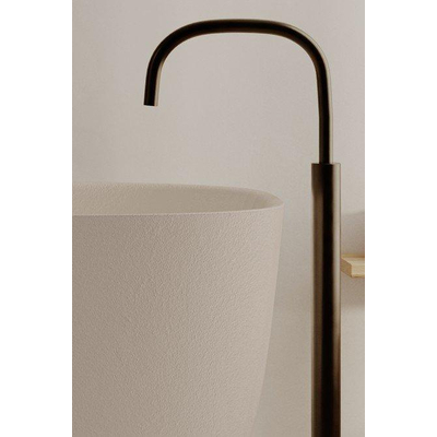 Ideavit Archtec Vrijstaand Bad - 170x80x63cm - rock texture - overloopgat - verstelbare poten - crème beige