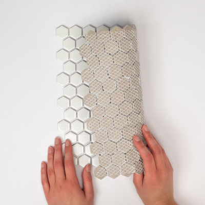The Mosaic Factory Barcelona mozaïektegel - 26x30cm - wand en vloertegel - Zeshoek/Hexagon - Porselein White Mat