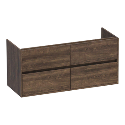 BRAUER Adore meuble sous-lavabo - 120x46x55cm - 4 tiroirs à fermeture douce - sans poignée - 2 découpes pour siphon - Grove