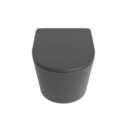 Mondiaz LAVIE hangtoilet – spoelrandloos – 36 x 53 cm – met softclose zitting – Dark grey (grijs)