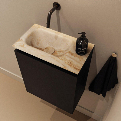 MONDIAZ TURE-DLUX 40cm toiletmeubel Urban. EDEN wastafel Frappe positie links. Zonder kraangat.