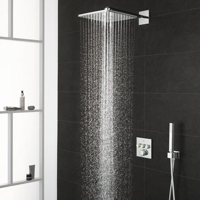 Grohe SmartControl ensemble de douche pluie encastré – douche de tête rectangulaire 31 cm – 2 jets – douchette bâton – chrome