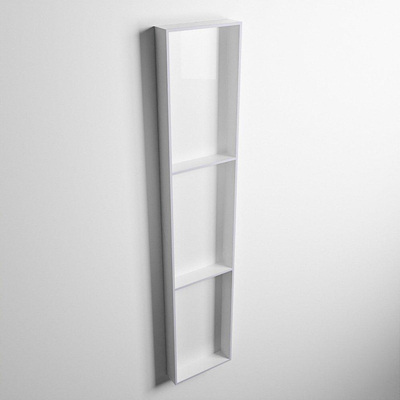 Mondiaz Easy nis 29.5x149.5x8cm voor Inbouw/opbouw 3 open vakken Solid surface Talc/Cale
