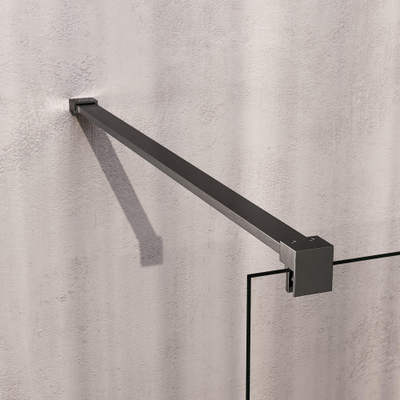 BRAUER Void Paroi de baignoire - 80x140 - verre transparent - incl. traitement anticalcaire - gunmetal brossé PVD