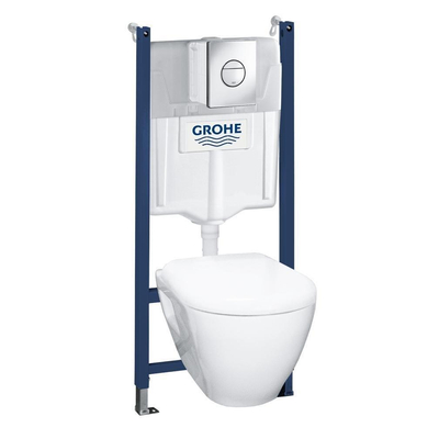 Grohe Solido WC-pack Compact 4-in-1 - compleet - met bedieningsplaat chroom - glans wit