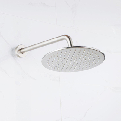 FugaFlow Eccelente Acces Douche de tête - 25cm - ronde - bras mural 35cm - Acier inoxydable brossé PVD (RVS)