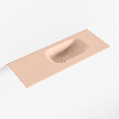 Mondiaz EDEN Lave-mains - 60x23x0.9cm - vasque à Droite - sans trous de robinetterie - pour meuble WC - Solid surface - Rosee