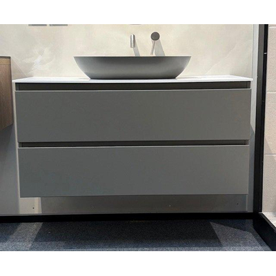 Mondiaz HAY badmeubelset - 100cm - 2 lades - Incl. Topblad en Waskom Smoke SHOWROOMMODEL