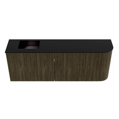 Mondiaz JOYA 111.6cm toiletmeubel - ronding rechts kleur Shadow - Wastafel FAYE positie Links Zonder kraangat kleur Urban.