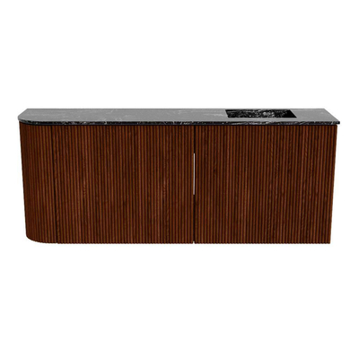 Mondiaz JOYA-DLUX 101.6cm toiletmeubel - ronding links kleur Ruby - Wastafel FAYE positie Rechts 1 kraangat kleur Lava.