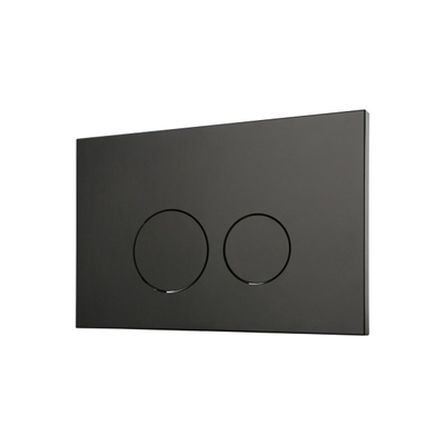 QeramiQ Dely Toiletset - 36.3x51.7cm - diepspoel - rimless - Geberit UP320 Burda inbouwreservoir - softclose toiletzitting - mat zwarte bedieningsplaat - ronde knoppen - zwart mat