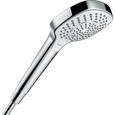 Hansgrohe Croma select e Handdouche Multi - ecosmart 1/2 x - diameter 11cm - met soft rain intense rain en massagestraal wit/chroom - wit chroom