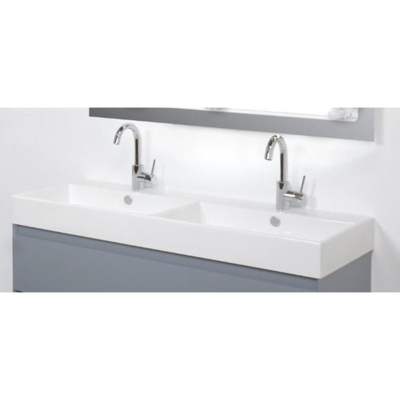 Ink Unlimited lavabo - 100x45x11cm - 2 trous de robinet - blanc brillant