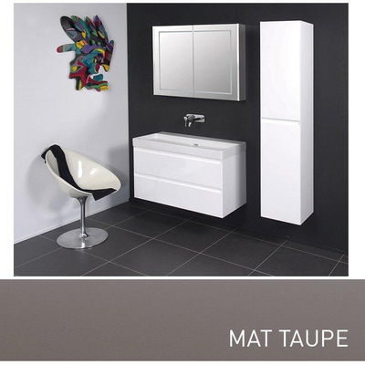 INK Wastafelonderkast - 100x45x52cm - 2 lades - greeploos - MDF lak - Mat taupe