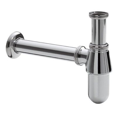 Adema Bekersifon chroom + muurbuis en rozet 5/4" x 32 mm