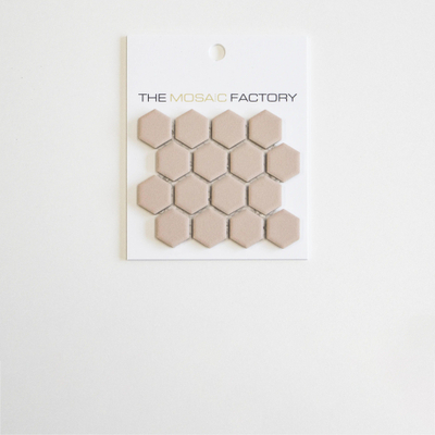 ÉCHANTILLON The Mosaic Factory Hexagon carreau mosaïque - 12,5x15 - carreau mural et de sol - Hexagone - Porcelaine Royal Peach Mat