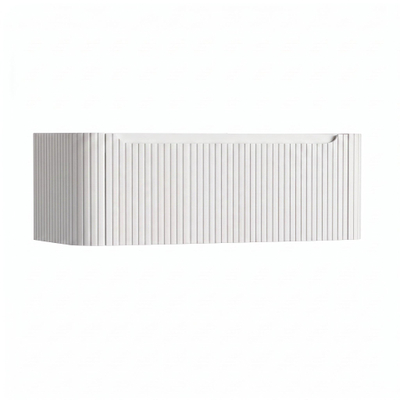 H&R Badmeubelen Juice Wastafelonderkast - 120x45x40cm - afgeronde hoeken - 3D-front - 1 lade - geïntegreerde greep - wit mat