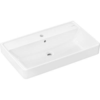 Hansgrohe Xanuia Q Wastafel/Fontein - 80x48cm - inbouw - 1 kraangat - met overloop - glans wit