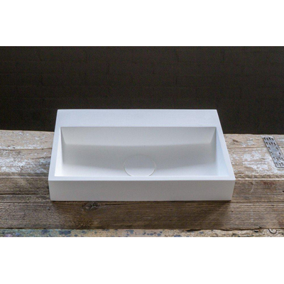 Crosstone Solid Surface Lave Mains 38x24x7cm Rectangulaire Blanc Cts95 Magasinsalledebains Be