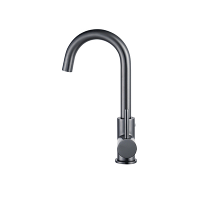 Fortifura Calvi wastafelkraan - hoog - draaibare - uitloop - PVD - geborsteld gunmetal (antraciet)