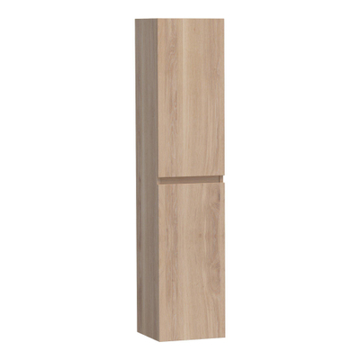 BRAUER Joy Armoire de salle de bains - 160x35x35cm - 2 portes - sans poignée - ouvrant à gauche ou à droite - chêne lamelles naturel