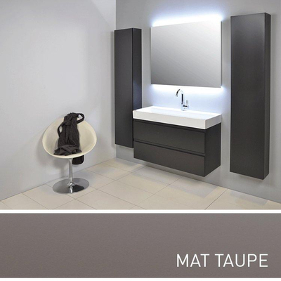 INK Unit badkamermeubelset greeploos inclusief spiegel 80cm mat taupe