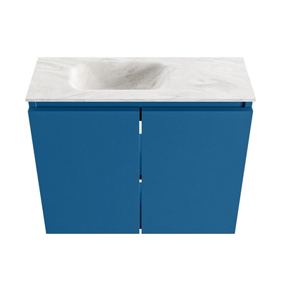 MONDIAZ TURE-DLUX 60cm toiletmeubel Jeans. EDEN wastafel Ostra positie links. Met 1 kraangat.