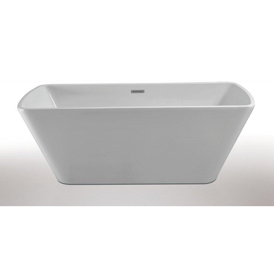 Wiesbaden Larx Baignoire îlot 170 x 78 cm acrylique brillant blanc avec bonde brillant blanc