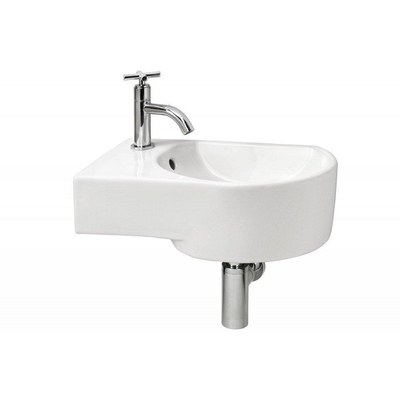 Differnz fonteinset – 41x27x14 cm – keramiek wit – kraangat links – chromen kraan