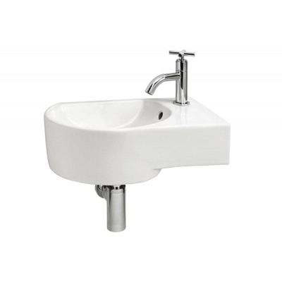 Differnz Differnz Set lave-mains 14x41cm 1 trou de robinet droite céramique blanc SECOND CHOIX