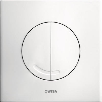 QeramiQ Dely Swirl Pack WC - 6.5x53cm - réservoir encastrable Wisa XS - assise 35mm - plaque de commande blanche - boutons ronds - blanc mat