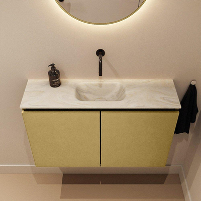 MONDIAZ TURE-DLUX 80cm toiletmeubel Oro. EDEN wastafel Ostra positie midden. Zonder kraangat.