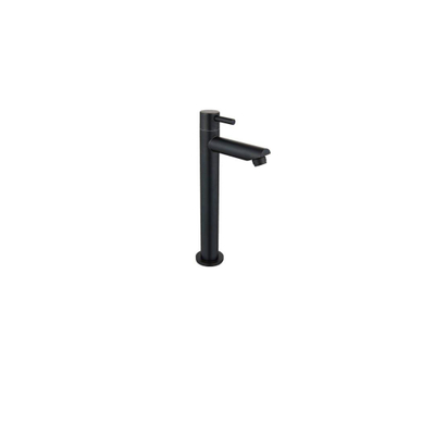 Fortifura Calvi - Ensemble lave-main avec robinet bas à poser, bonde non obturable et siphon design noir mat