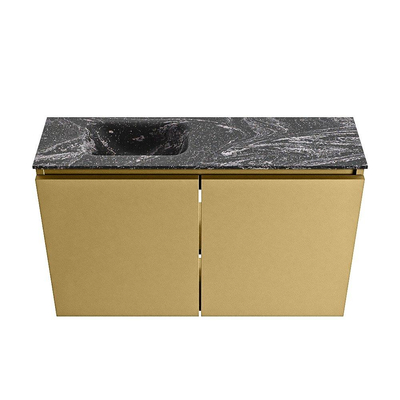 MONDIAZ TURE-DLUX 80cm toiletmeubel Oro. EDEN wastafel Lava positie links. Met 1 kraangat.