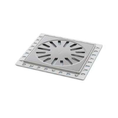 Aquaberg regard de rénovation en plastique avec grille en inox 146x146mm hauteur d''encastrement 7mm inox poli miroir